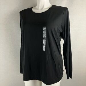 Anne Klein Black Long Sleeve Tee
